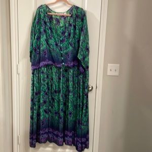 Just Class by Woman Within  brand green and purple dress